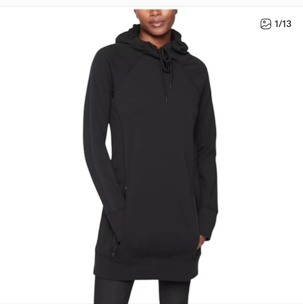 Athleta Victory Sweatshirt dress With Hoodie